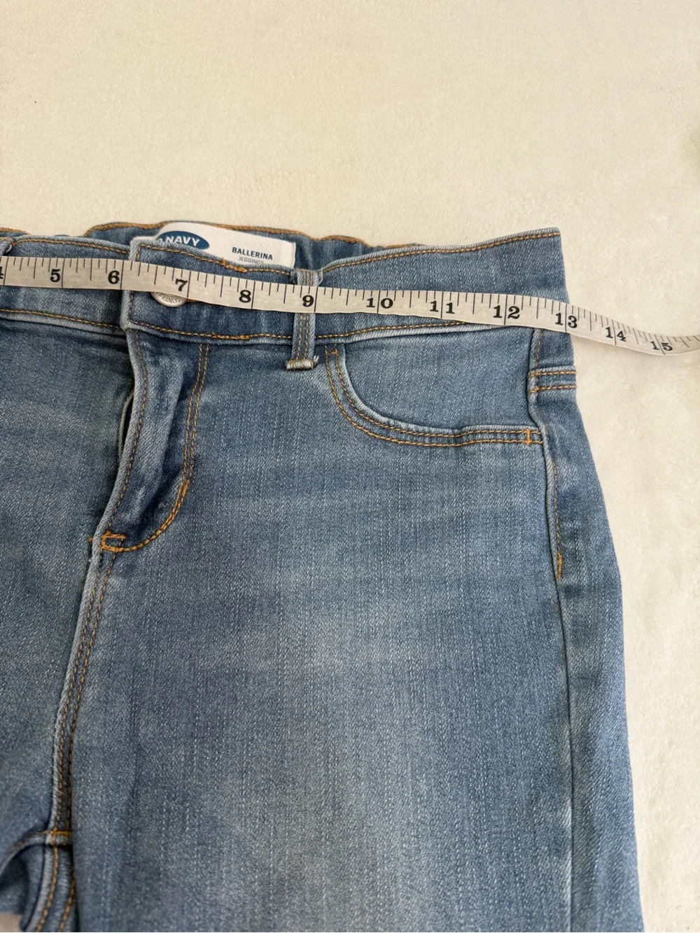 Old Navy Ballerina Jeggings Blue Youth Distressed Two-Tone Size 14
